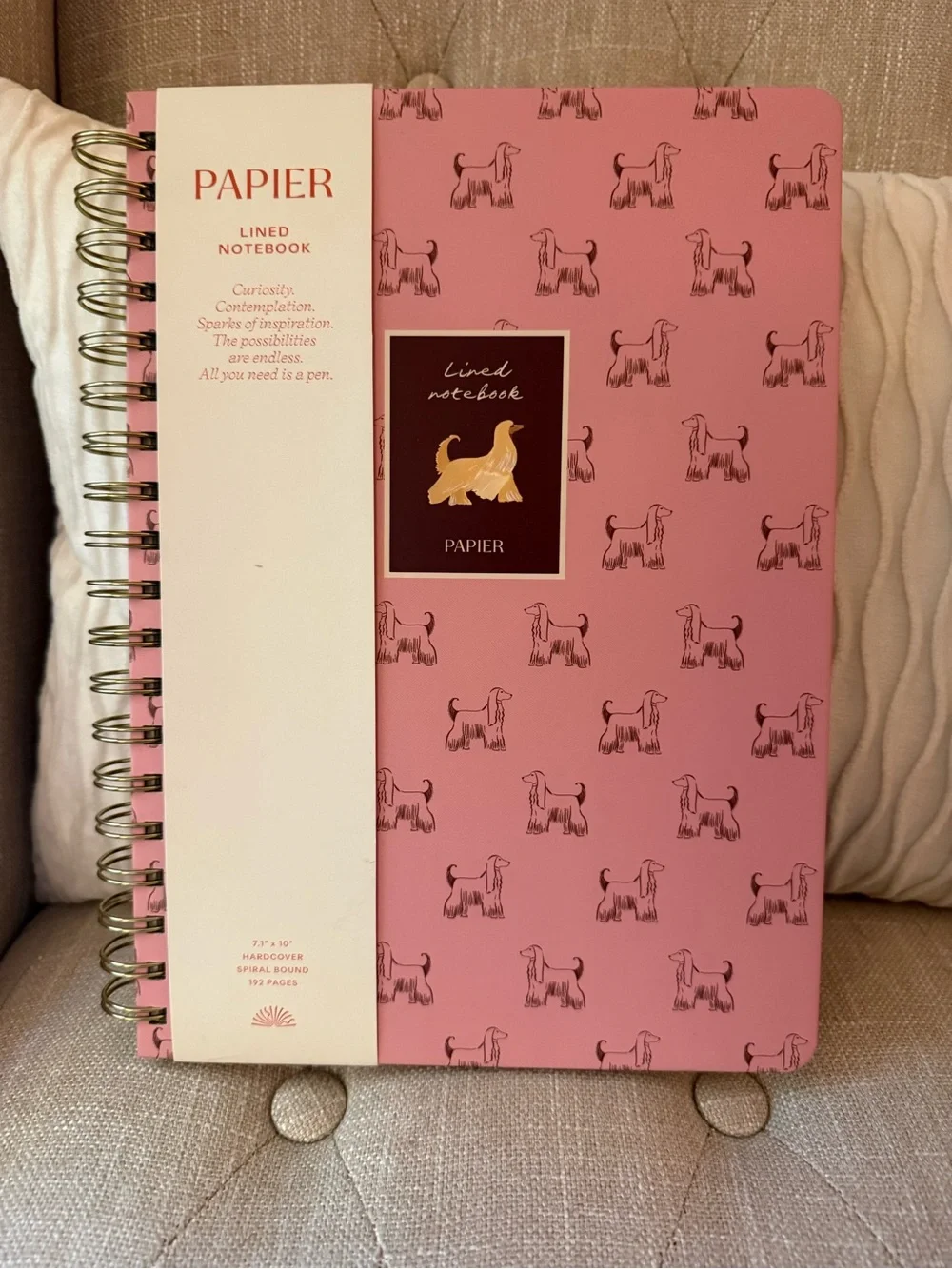 Anthropologie Papier Afghan Hounds Spiral Hardcover Lined Notebook